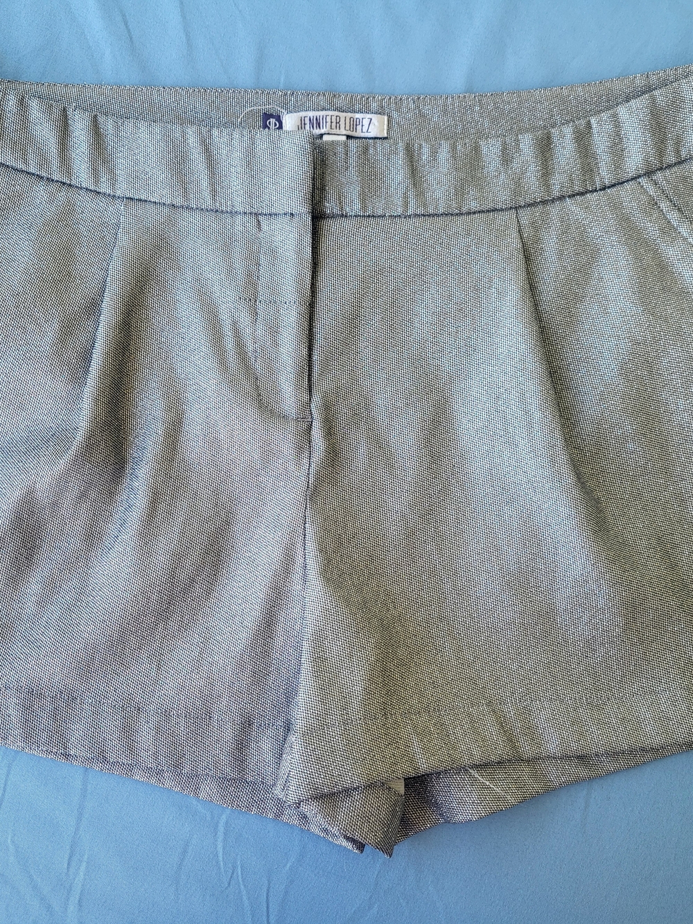 Jennifer Lopez Light Gray High-Waist Tailored Shorts